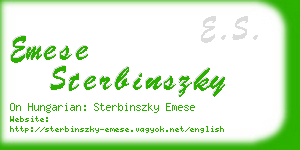 emese sterbinszky business card